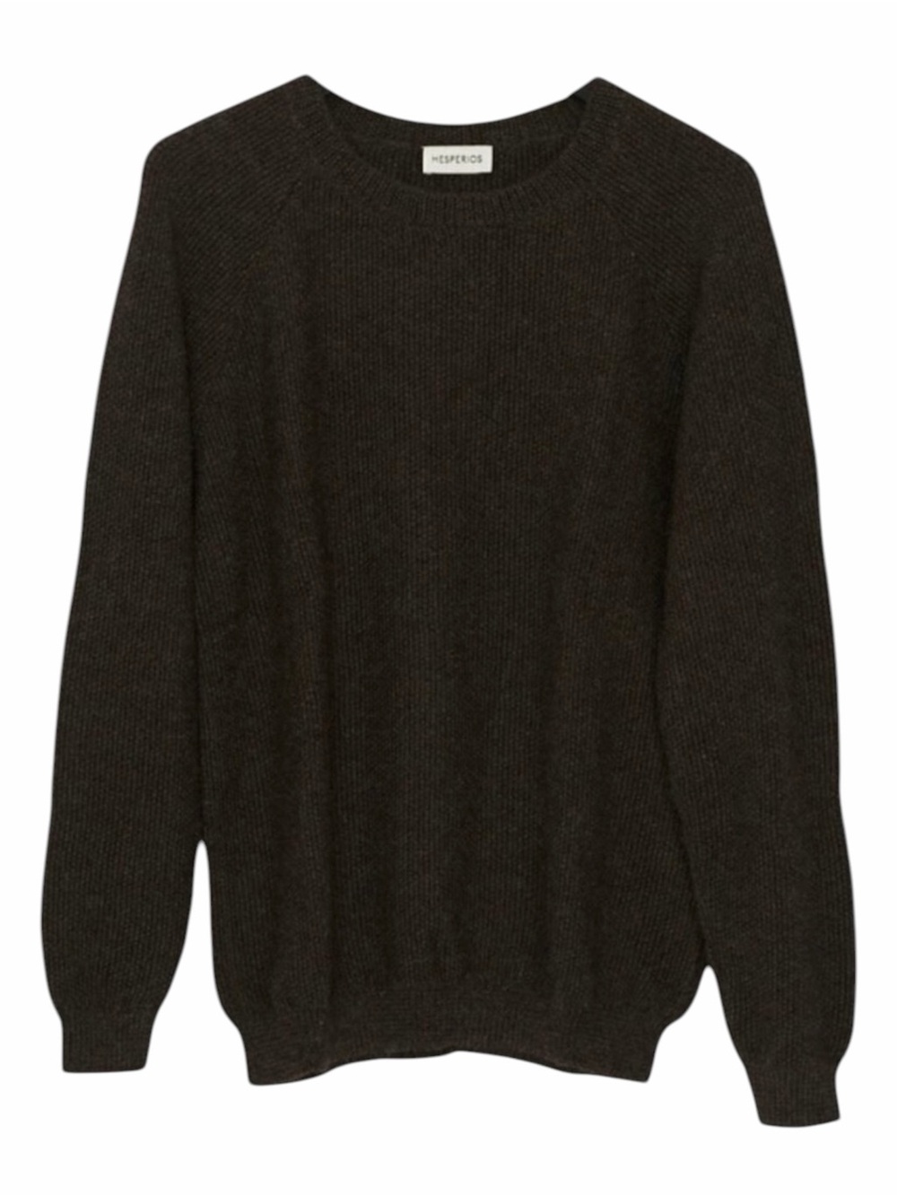 Hesperios Faro Sweater Unisex Heather Grey Brown Baby Alpaca Rice Weave Size L